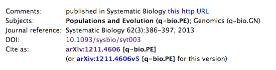 ArXiv links section